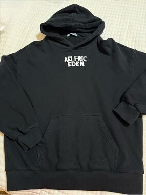 Aelfric Eden Black Crewneck Hoodie with White Logo